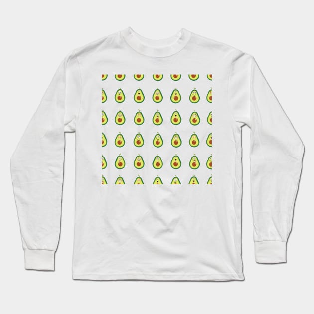 Avocados with cute expression Long Sleeve T-Shirt by GULSENGUNEL
